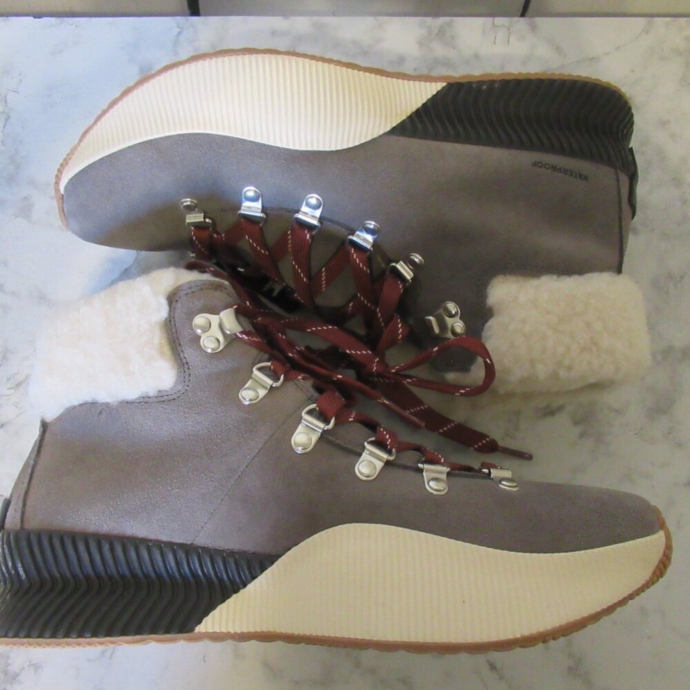 Sorel Boots 9.5 40.5 Gray Out N About III Conquest Waterproof Sneakers Shearling - Picture 9 of 10